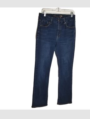 Seven7 Jeans Women's Size 14 Bootcut Dark Wash Blue Denim Pockets Stretch